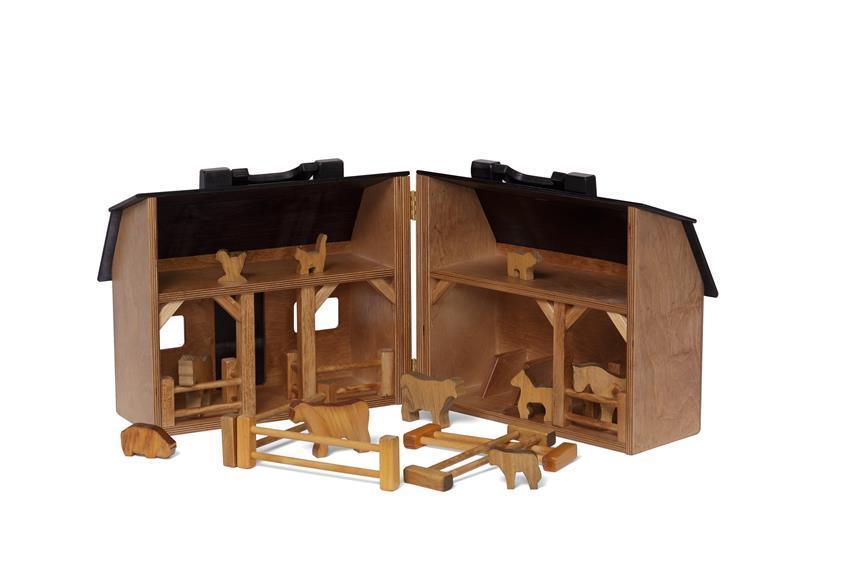 Amish Wooden Toy Barn And Farm Animals From Eco Friendly Digs Fold And Go Barn Wooden Toy Farm Animal Set